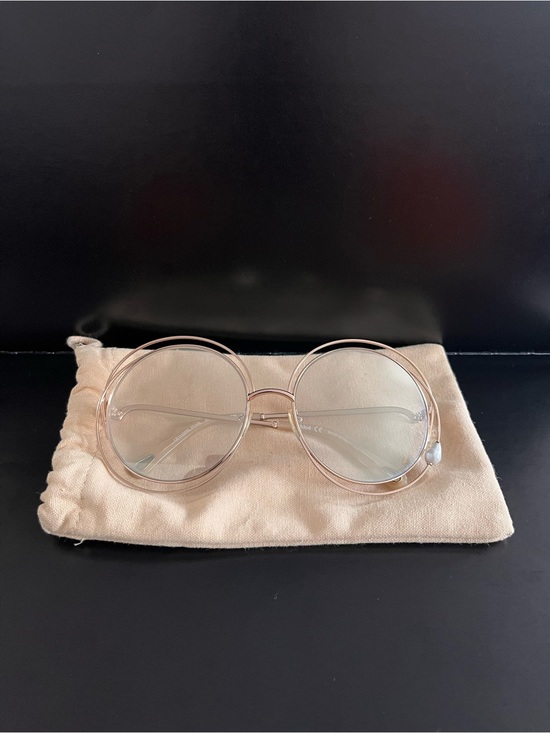 Chloé Carlina Pearl Rose Gold Round Sunglasses, One Size main image 5